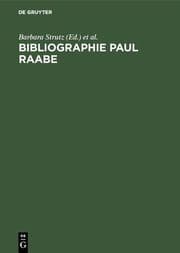 Cover von Bibliographie Paul Raabe