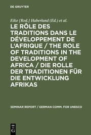 Cover von Le rôle des traditions dans le développement de l'Afrique