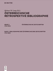 Cover von Bibliographie der österreichischen Zeitschriften 1704-1850