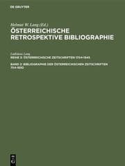 Cover von Bibliographie der österreichischen Zeitschriften 1704-1850
