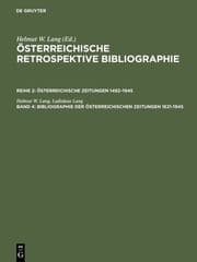 Cover von Bibliographie der österreichischen Zeitungen 1621-1945
