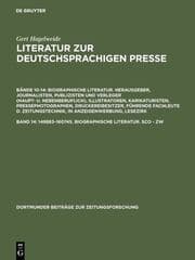 Cover von 149883-160745. Biographische Literatur. Sco - Zw