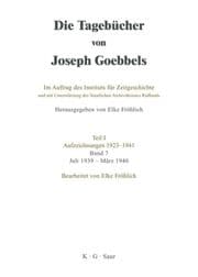 Cover von Die Tagebücher von Joseph Goebbels Juli 1939 - März 1940