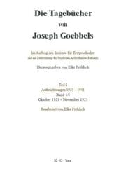Cover von Die Tagebücher von Joseph Goebbels Oktober 1923 - November 1925