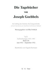 Cover von Die Tagebücher von Joseph Goebbels Juni 1931 - September 1932