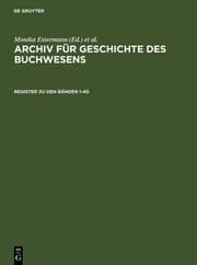 Cover von Register zum Archiv für Geschichte des Buchwesens
