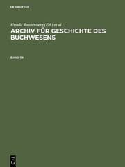 Cover von Archiv für Geschichte des Buchwesens. Band 54