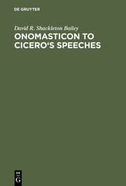 Cover von Onomasticon to Cicero's Speeches