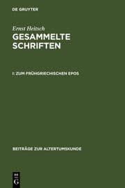 Cover von Zum frühgriechischen Epos