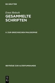 Cover von Zur griechischen Philosophie