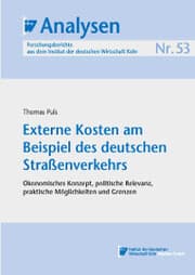 Cover von Externe Kosten am Beispiel des deutschen Straßenverkehrs
