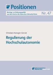 Cover von Regulierung der Hochschulautonomie
