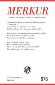 Cover von MERKUR Gegründet 1947 als Deutsche Zeitschrift für europäisches Denken - 5/2022