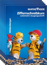 Cover von Mathetiger 1, Ziffernschreibkurs LA (VPE 5 Hefte)
