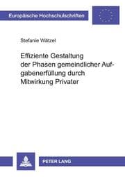 Cover von Effiziente Gestaltung der Phasen gemeindlicher Aufgabenerfüllung durch Mitwirkung Privater