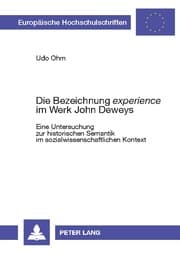 Cover von Die Bezeichnung 'experience' im Werk John Deweys