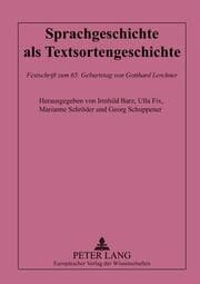 Cover von Sprachgeschichte als Textsortengeschichte