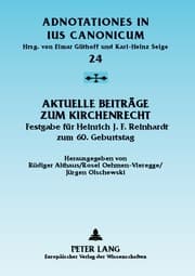 Cover von Aktuelle Beiträge zum Kirchenrecht