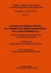 Cover von Inventar der Offenen Befehle der Sowjetischen Militäradministration des Landes Brandenburg