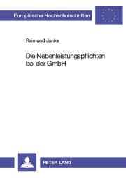 Cover von Die Nebenleistungspflichten bei der GmbH