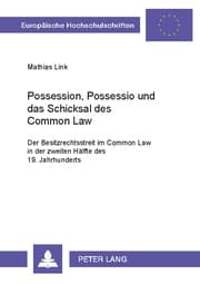 Cover von Possession, Possessio und das Schicksal des Common Law