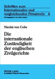 Cover von Die internationale Zuständigkeit der englischen Zivilgerichte