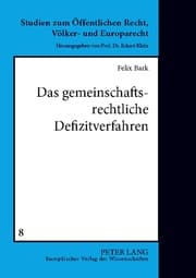 Cover von Das gemeinschaftsrechtliche Defizitverfahren