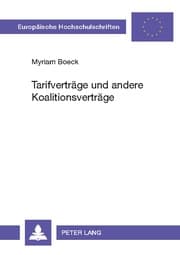 Cover von Tarifverträge und andere Koalitionsverträge