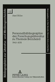 Cover von Personalbibliographie der Forschungsliteratur zu Thomas Bernhard