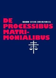 Cover von De processibus matrimonialibus
