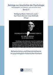 Cover von Behaviorismus und Erkenntnistheorie im psychologisch-historischen Kontext