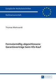 Cover von Formularmäßig abgeschlossene Garantieverträge beim Kfz-Kauf