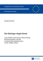 Cover von Die Göttinger Hegel-Schule