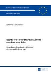 Cover von Rechtsformen der Staatsverwaltung - eine Dekonstruktion