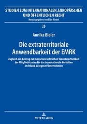 Cover von Die extraterritoriale Anwendbarkeit der EMRK
