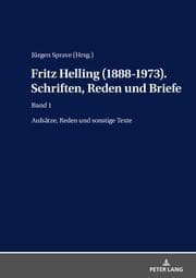 Cover von Fritz Helling (1888-1973). Schriften, Reden und Briefe