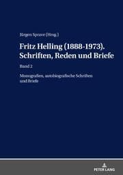 Cover von Fritz Helling (1888-1973). Schriften, Reden und Briefe