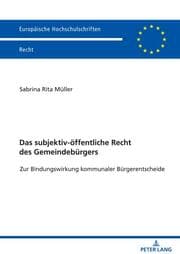 Cover von Das subjektiv-öffentliche Recht des Gemeindebürgers