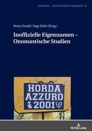 Cover von Inoffizielle Eigennamen - Onomastische Studien