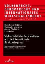 Cover von Völkerrechtliche Perspektiven auf die internationale Streitbeilegung