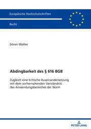 Cover von Abdingbarkeit des § 616 BGB
