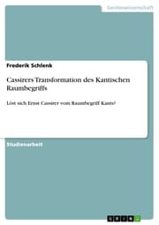 Cover von Cassirers Transformation des Kantischen Raumbegriffs