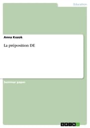 Cover von La préposition DE