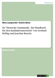 Cover von Zu 'Deutsche Grammatik - Ein Handbuch für den Ausländerunterricht' von Gerhard Helbig und Joachim Buscha