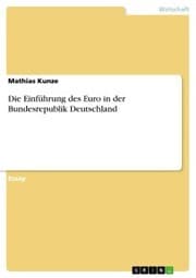 Cover von Die Einführung des Euro in der Bundesrepublik Deutschland