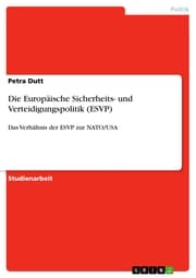 Cover von Die Europäische Sicherheits- und Verteidigungspolitik (ESVP)