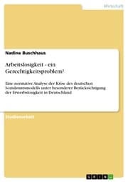 Cover von Arbeitslosigkeit - ein Gerechtigkeitsproblem?