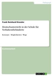 Cover von Deutschunterricht in der Schule für Verhaltensbehinderte
