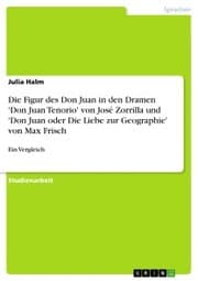 Cover von Die Figur des Don Juan in den Dramen 'Don Juan Tenorio' von José Zorrilla und 'Don Juan oder Die Liebe zur Geographie' von Max Frisch