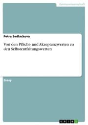 Cover von Von den Pflicht- und Akzeptanzwerten zu den Selbstentfaltungswerten